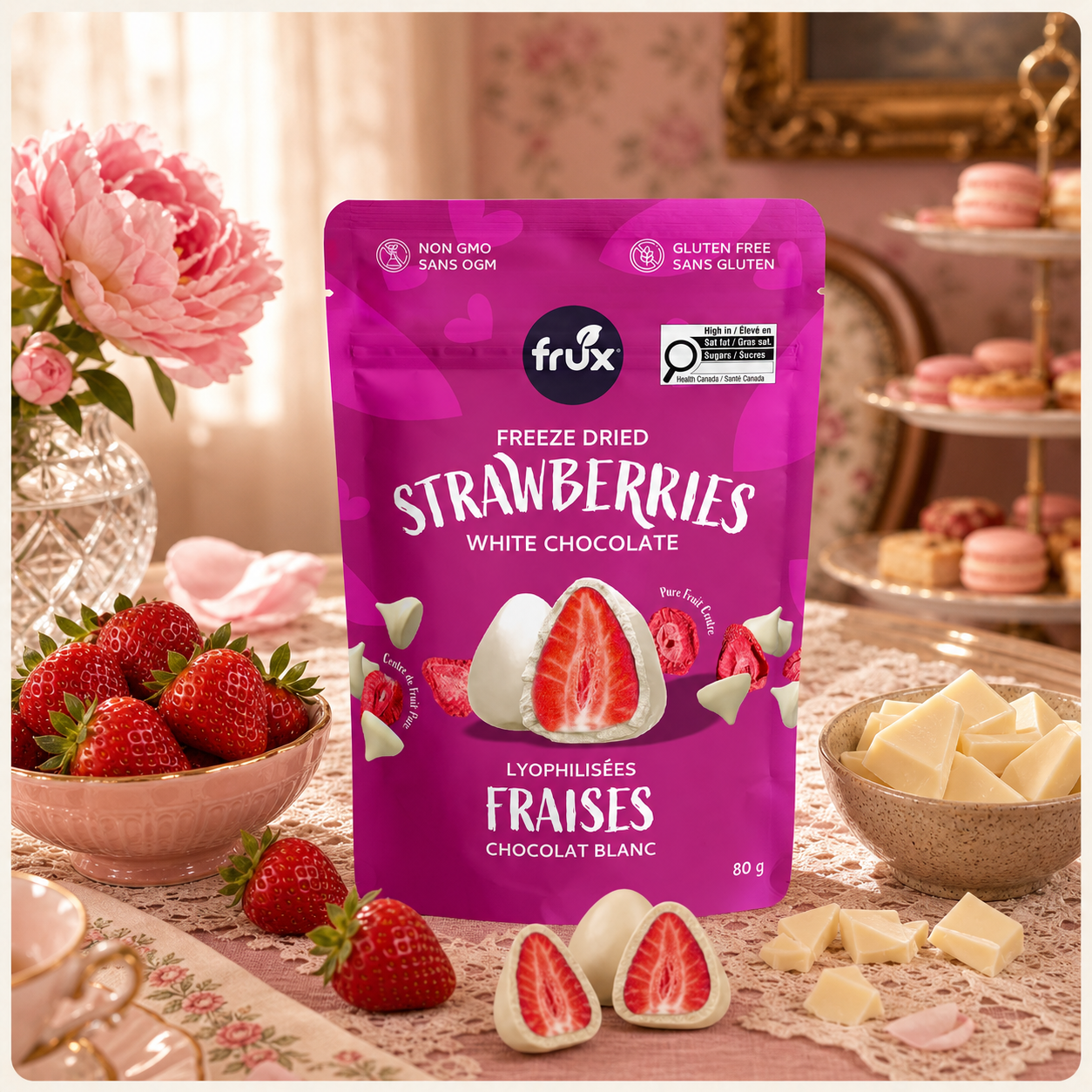 Frux White Chocolate Freeze-Dried Strawberries 80g