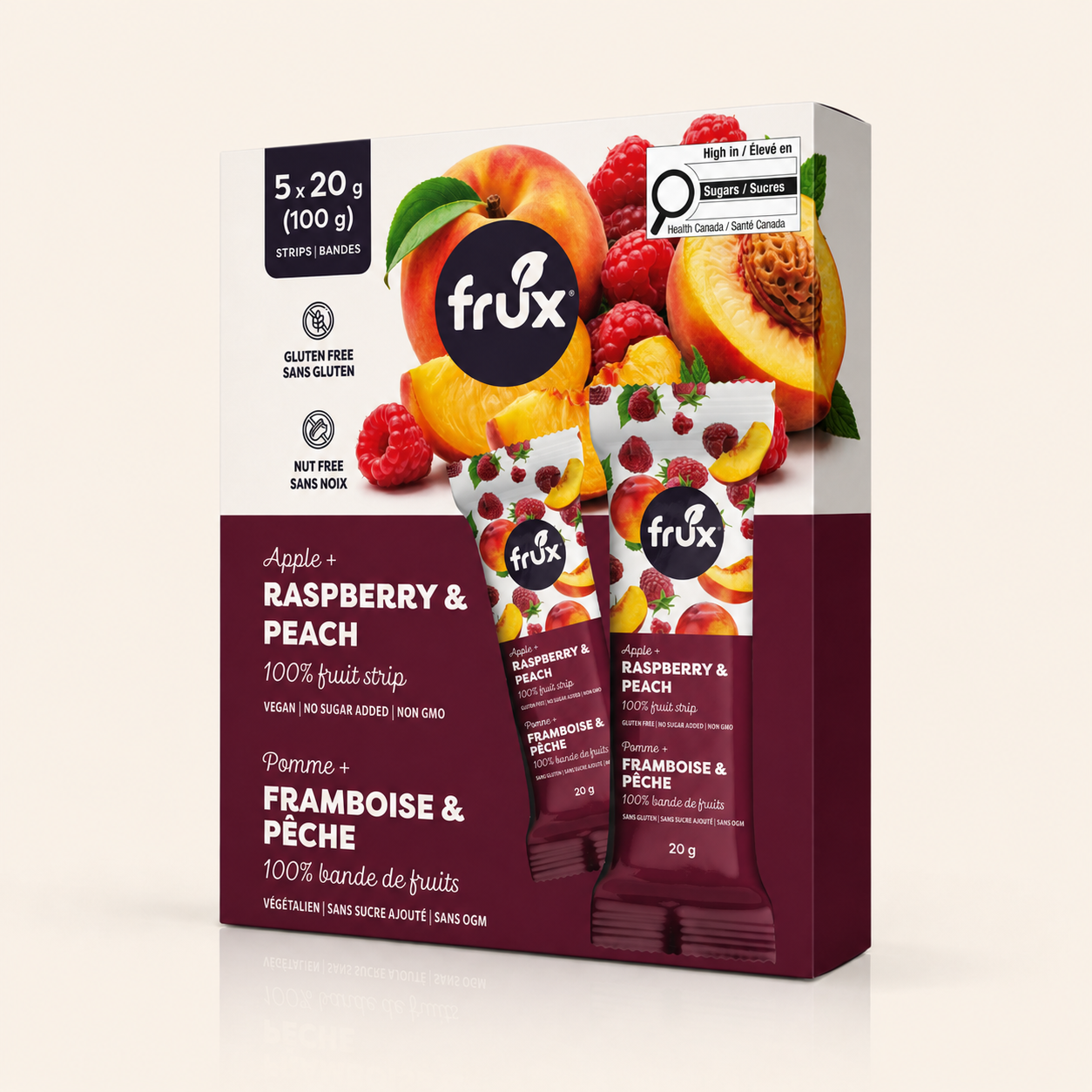 Raspberry & Peach Fruit Strips